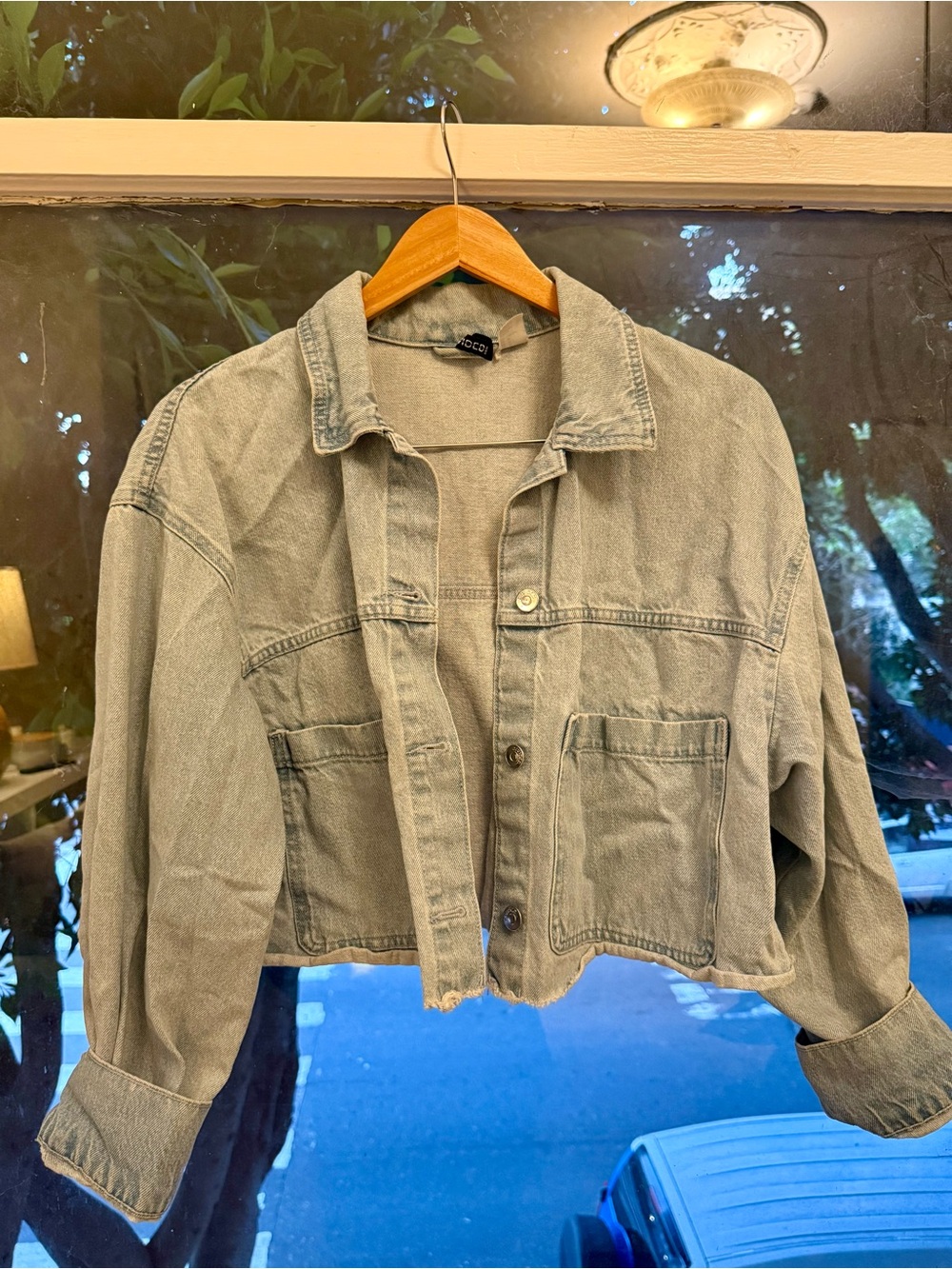 Divided Washed Gray Cropped Denim Jacket